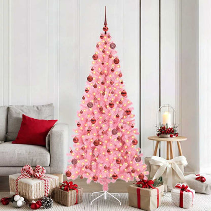Albero di Natale con 300 LED con supporto Rosa 180 cm PVC