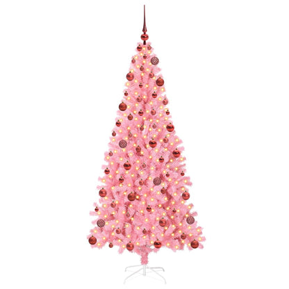 Albero di Natale con 300 LED con supporto Rosa 180 cm PVC