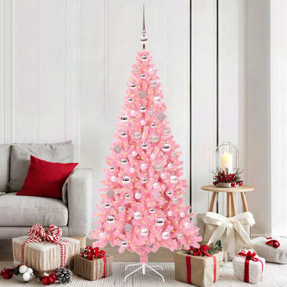 Albero di Natale con 300 LED con supporto Rosa 180 cm PVC