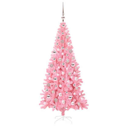 Albero di Natale con 300 LED con supporto Rosa 180 cm PVC