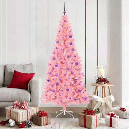 Albero di Natale con 300 LED con supporto Rosa 180 cm PVC