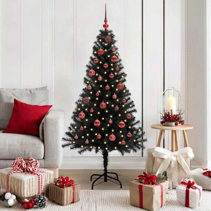 Albero di Natale con 150 LED con supporto Nero 150 cm PVC