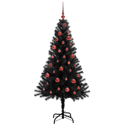Albero di Natale con 150 LED con supporto Nero 150 cm PVC