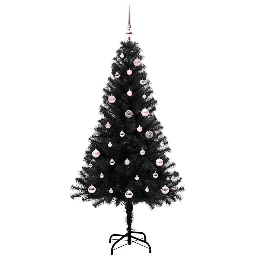 Albero di Natale con 150 LED con supporto Nero 150 cm PVC