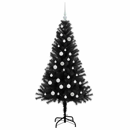 Albero di Natale con 150 LED con supporto Nero 150 cm PVC