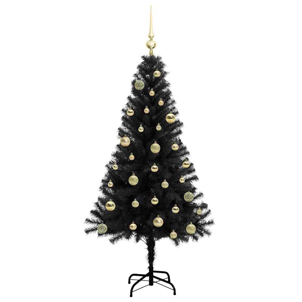 Albero di Natale con 150 LED con supporto Nero 150 cm PVC