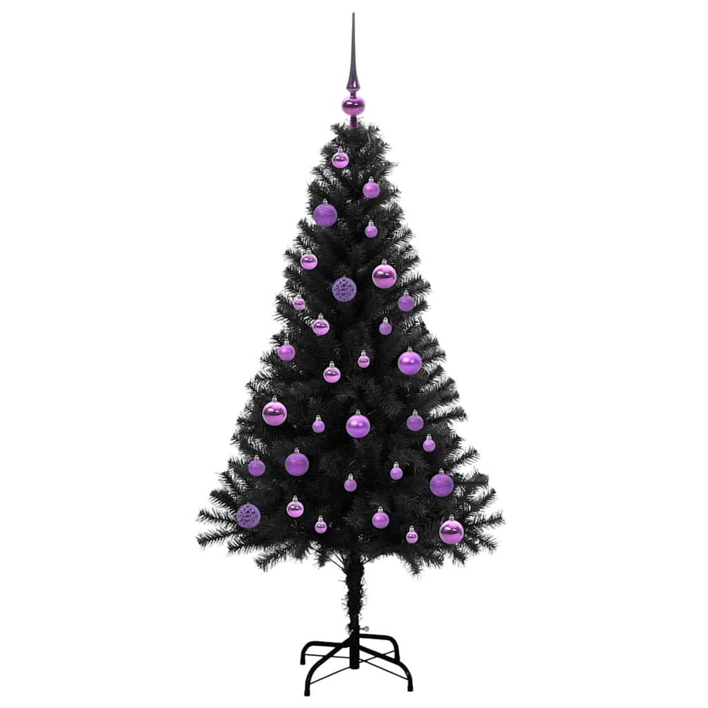 Albero di Natale con 150 LED con supporto Nero 150 cm PVC