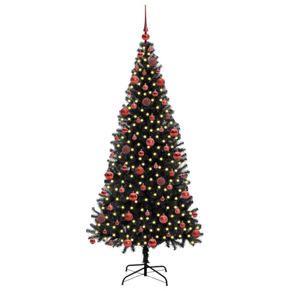 Albero di Natale con 300 LED con supporto Nero 180 cm PVC