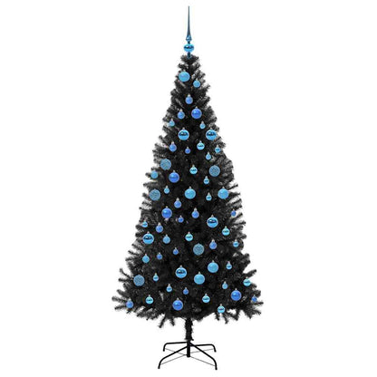 Albero di Natale con 300 LED con supporto Nero 180 cm PVC