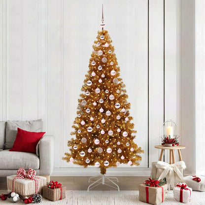 Albero di Natale con luci LED Oro 210 cm PET e acciaio