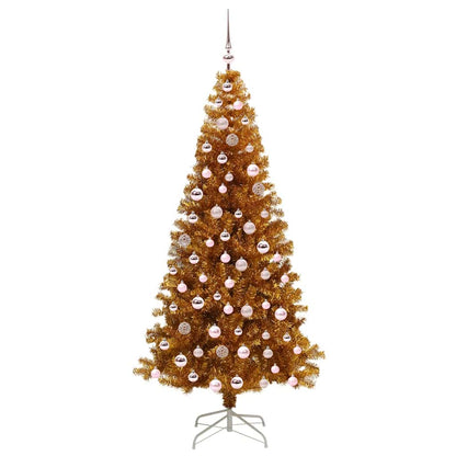 Albero di Natale con luci LED Oro 210 cm PET e acciaio