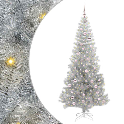 Albero di Natale con 300 LED con supporto Argento 210 cm PET
