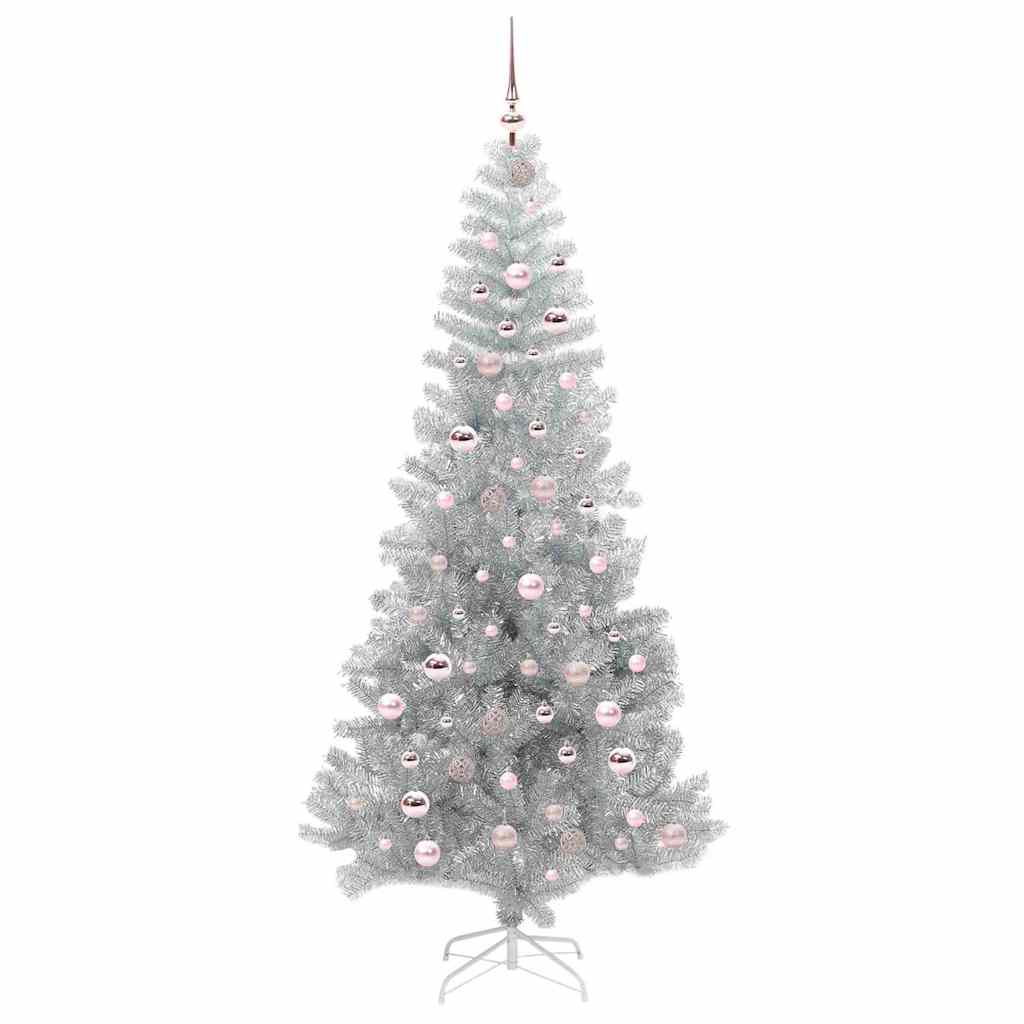 Albero di Natale con 300 LED con supporto Argento 210 cm PET