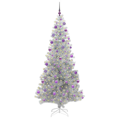 Albero di Natale con 300 LED con supporto Argento 210 cm PET