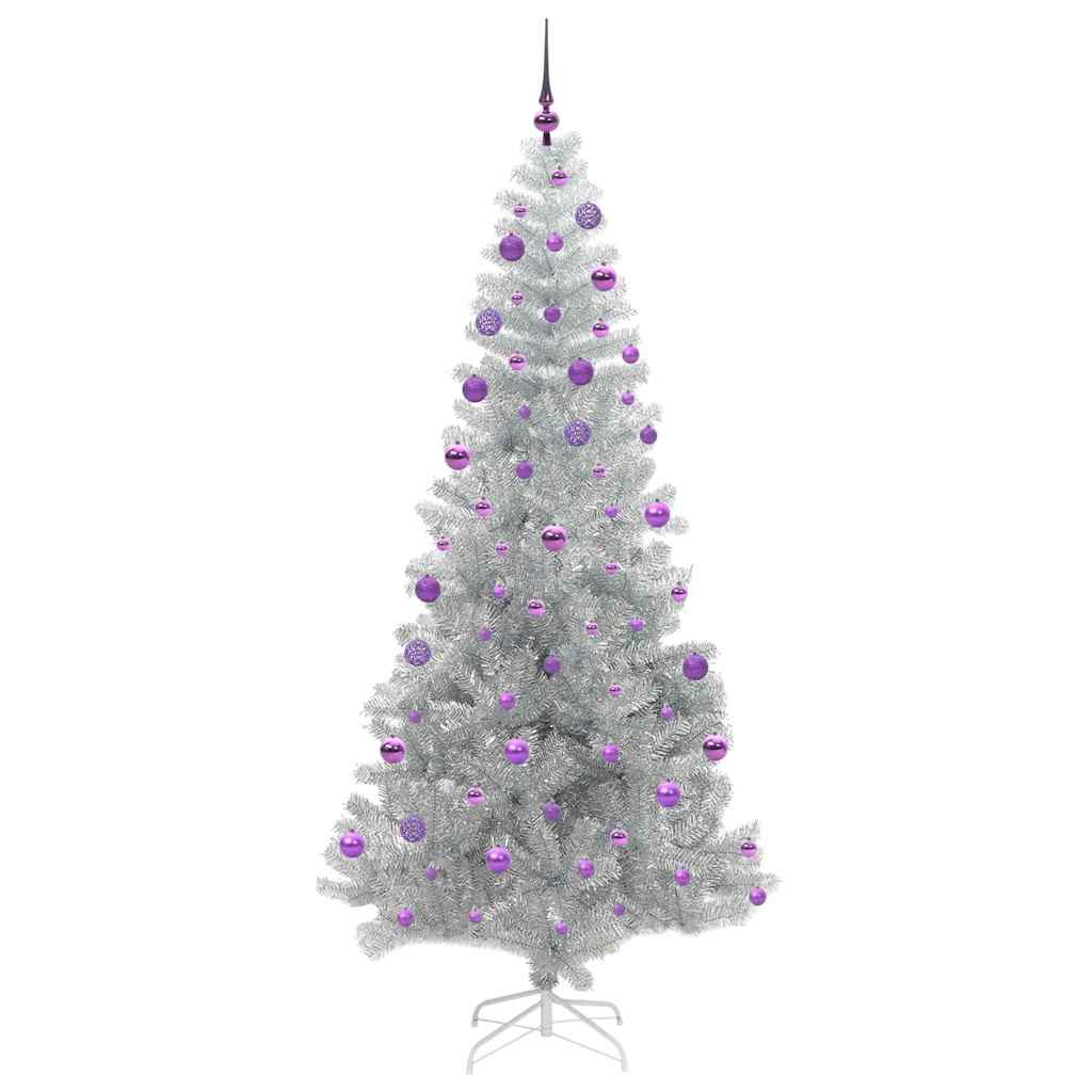 Albero di Natale con 300 LED con supporto Argento 210 cm PET
