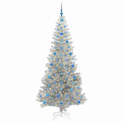 Albero di Natale con 300 LED con supporto Argento 210 cm PET
