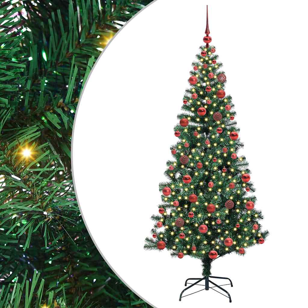 Albero di Natale artificiale con luci integrate Verde 180 cm