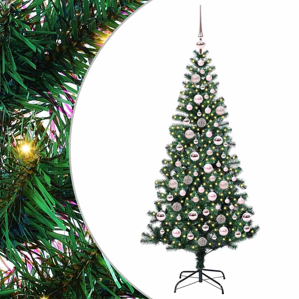 Albero di Natale artificiale con luci integrate Verde 180 cm
