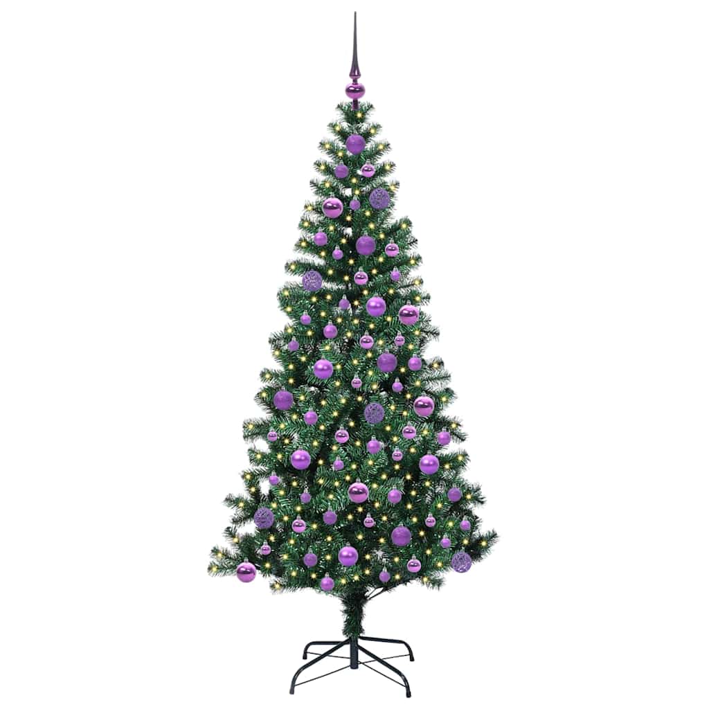 Albero di Natale artificiale con luci integrate Verde 180 cm