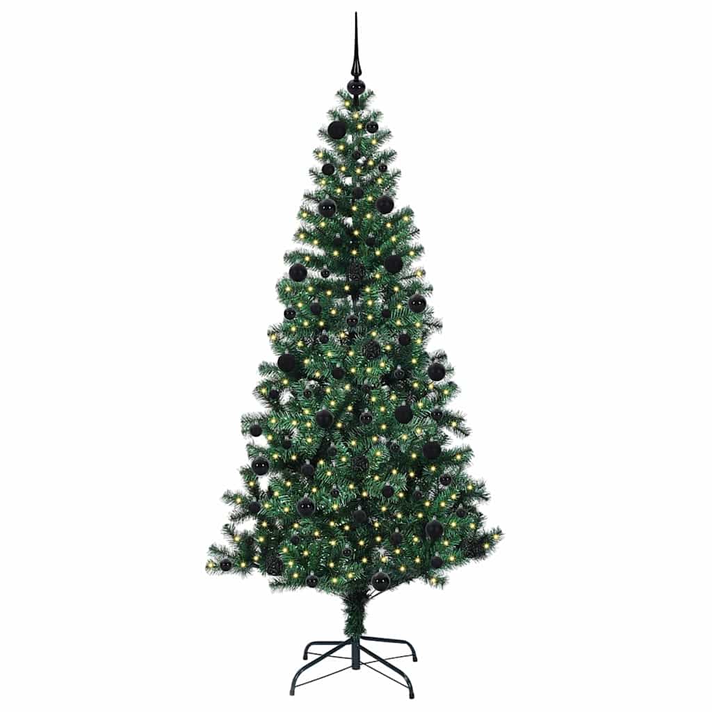 Albero di Natale artificiale con luci integrate Verde 210 cm