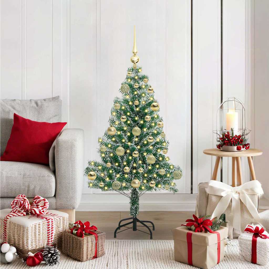 Albero di Natale Artificiale Imbiancato con Luci LED 120 cm | homemem39