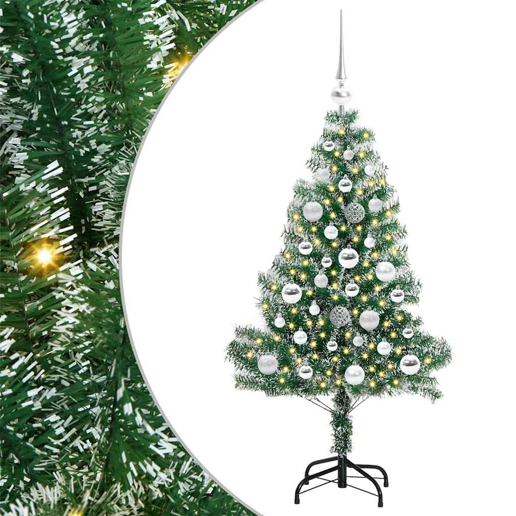 Albero di Natale Artificiale Imbiancato con Luci LED 120 cm | homemem39