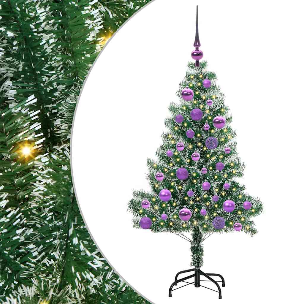 Albero di Natale Artificiale Imbiancato con Luci LED 120 cm | homemem39