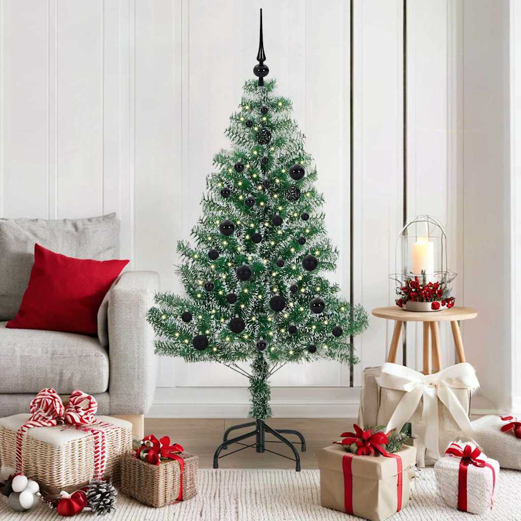 Albero di Natale Artificiale Imbiancato con Luci LED 150 cm | homemem39