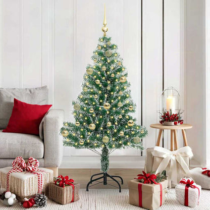 Albero di Natale Artificiale Imbiancato con Luci LED 150 cm | homemem39