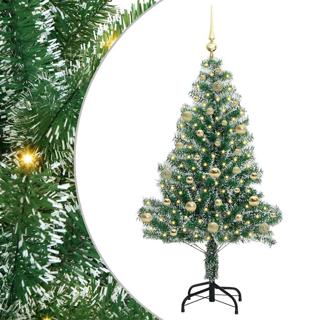 Albero di Natale Artificiale Imbiancato con Luci LED 150 cm | homemem39