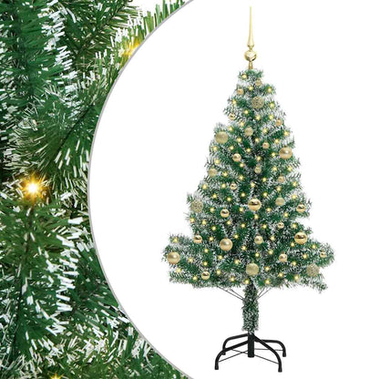 Albero di Natale Artificiale Imbiancato con Luci LED 150 cm | homemem39