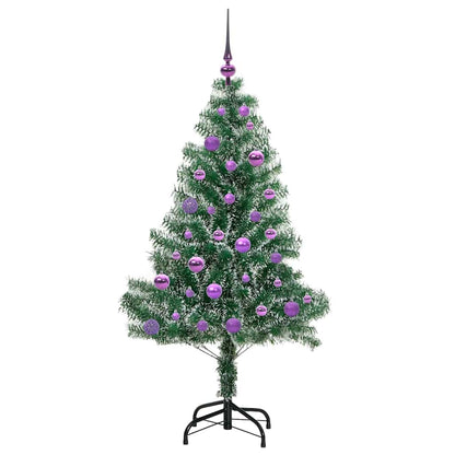 Albero di Natale Artificiale Imbiancato con Luci LED 150 cm | homemem39