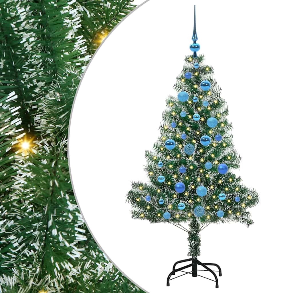Albero di Natale Artificiale Imbiancato con Luci LED 150 cm | homemem39