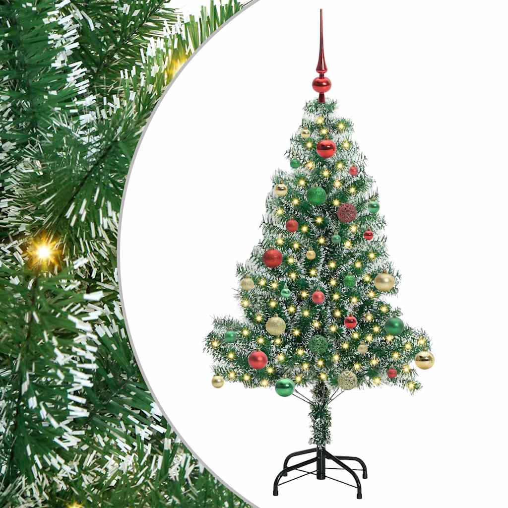 Albero di Natale Artificiale Imbiancato con Luci LED 150 cm | homemem39