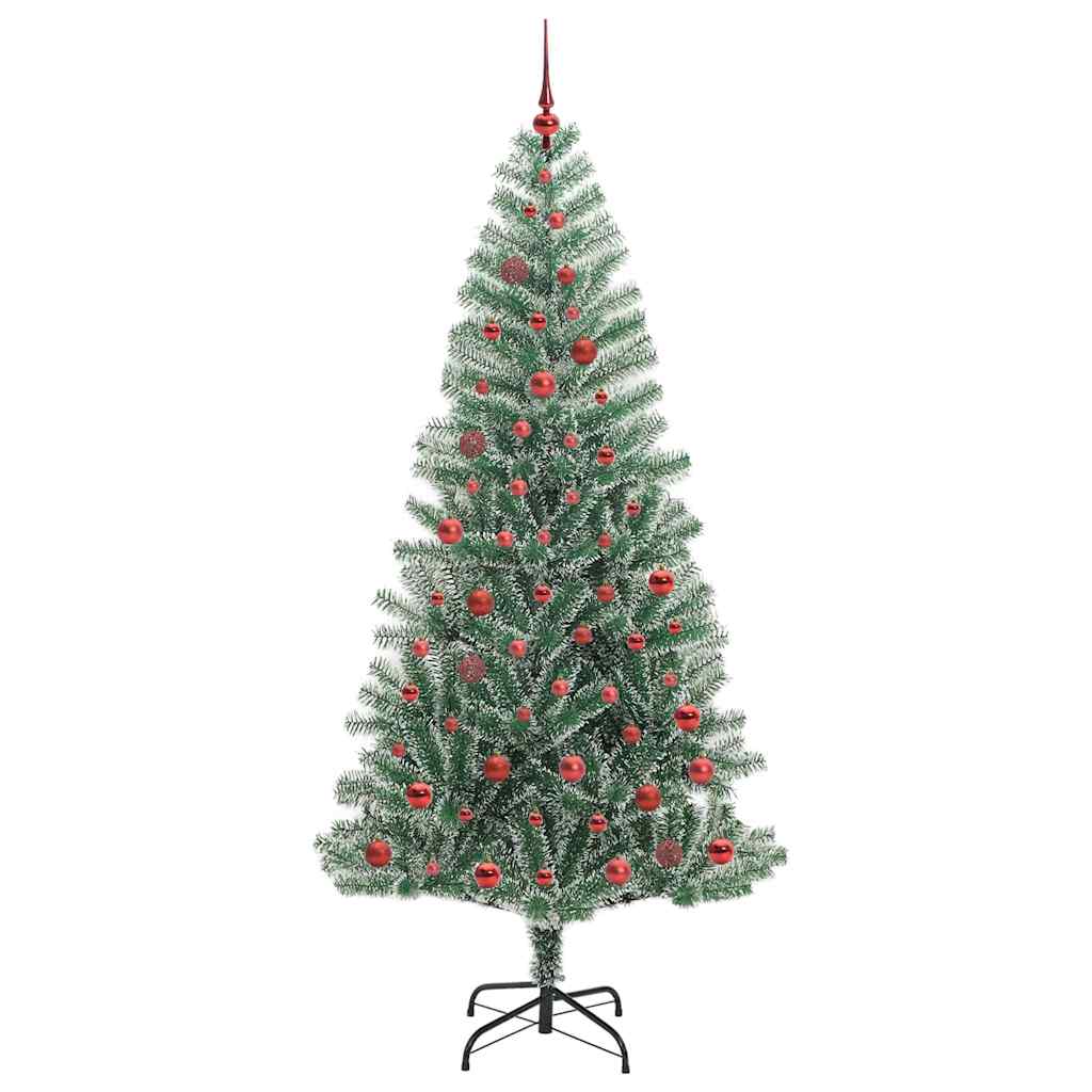 Albero di Natale Artificiale Imbiancato con Luci LED 210 cm