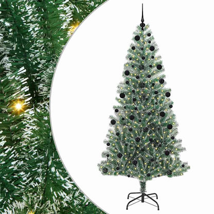 Albero di Natale Artificiale Imbiancato con Luci LED 210 cm