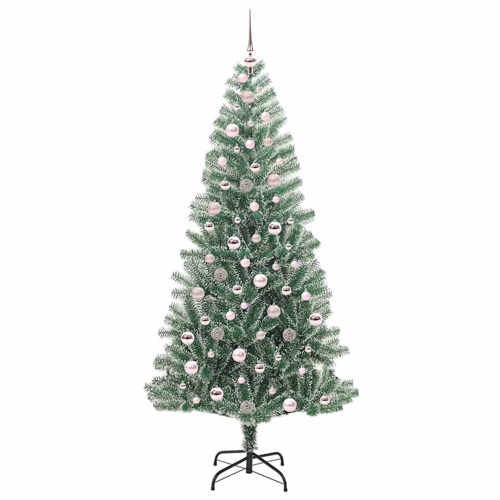 Albero di Natale Artificiale Imbiancato con Luci LED 210 cm