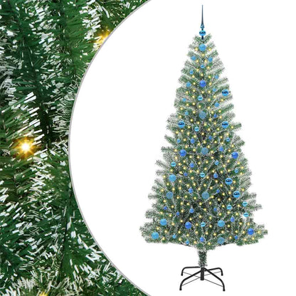 Albero di Natale Artificiale Imbiancato con Luci LED 210 cm