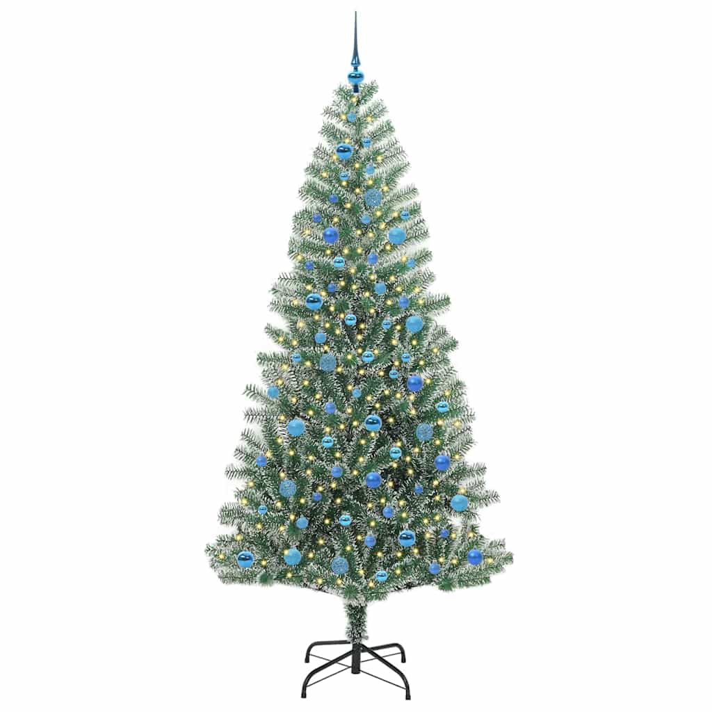 Albero di Natale Artificiale Imbiancato con Luci LED 240 cm