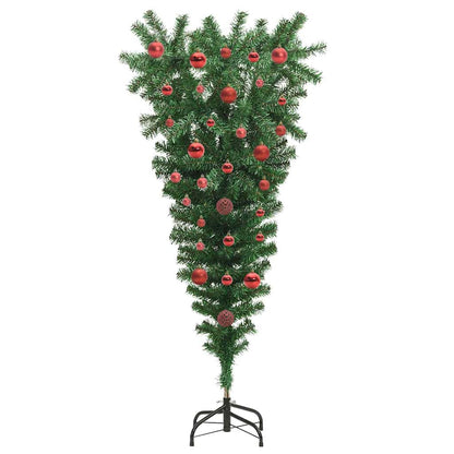Albero di Natale artificiale pre-illuminato capovolto con set di palline