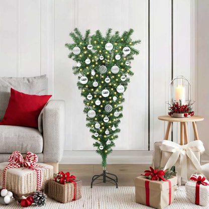 Albero di Natale Artsificiale Illuminato Capovolto con Set di Palline | homemem39