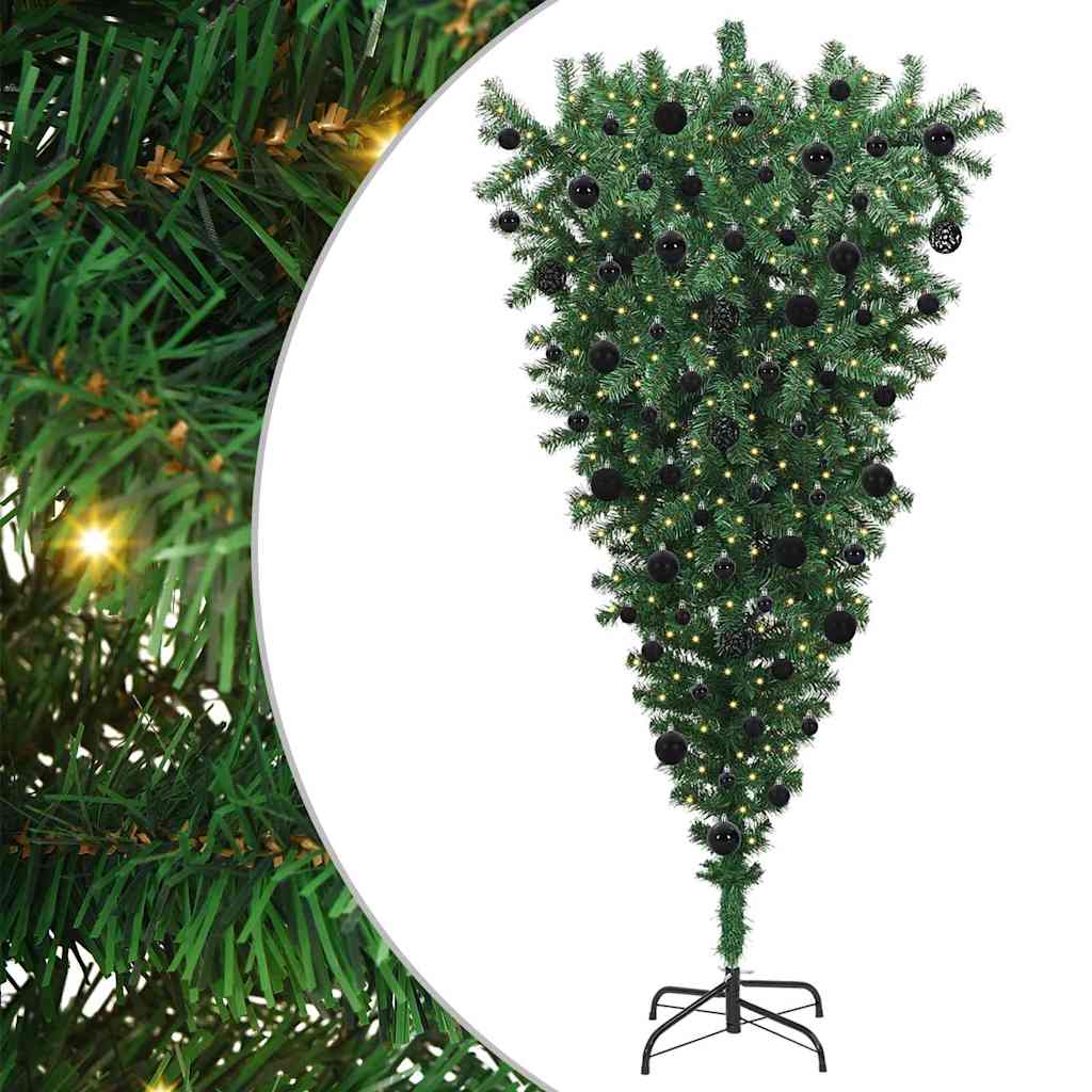 Albero di Natale artificiale preilluminato capovolto con set di palline | homemem39