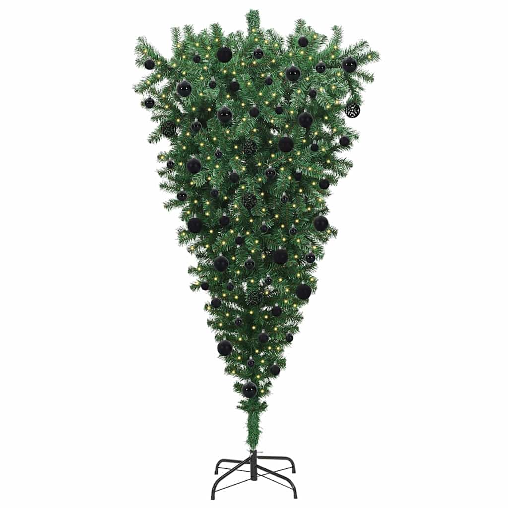 Albero di Natale artificiale preilluminato capovolto con set di palline | homemem39