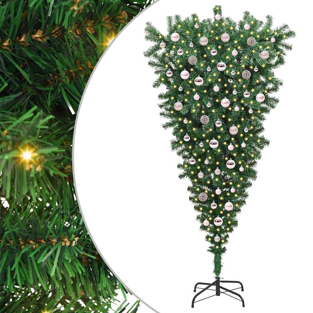 Albero di Natale artificiale preilluminao capovolto con set di palline | homemem39