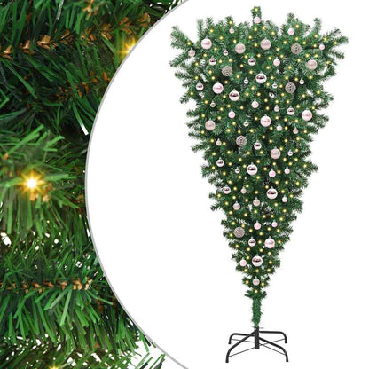 Albero di Natale artificiale preilluminao capovolto con set di palline | homemem39