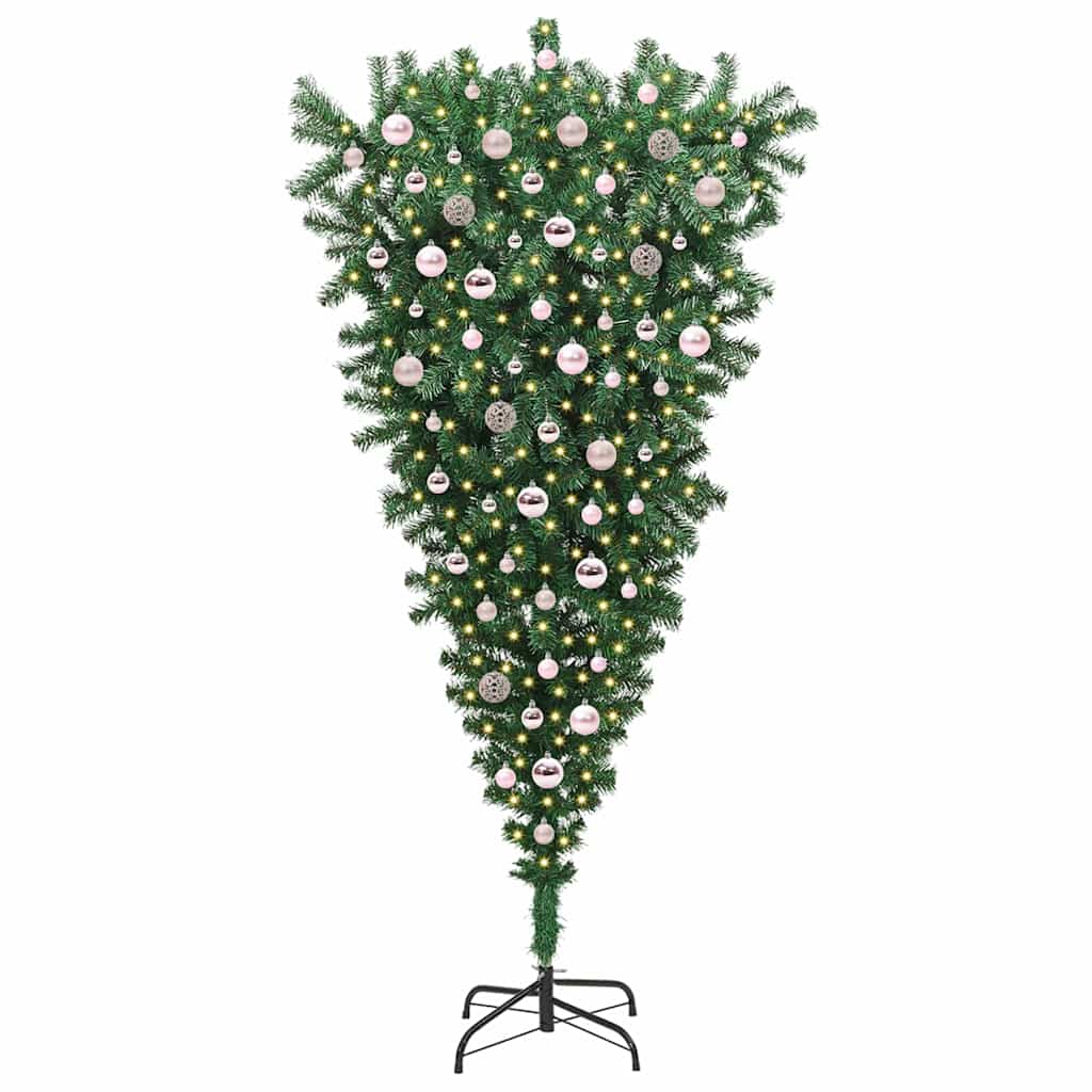 Albero di Natale artificiale preilluminao capovolto con set di palline | homemem39