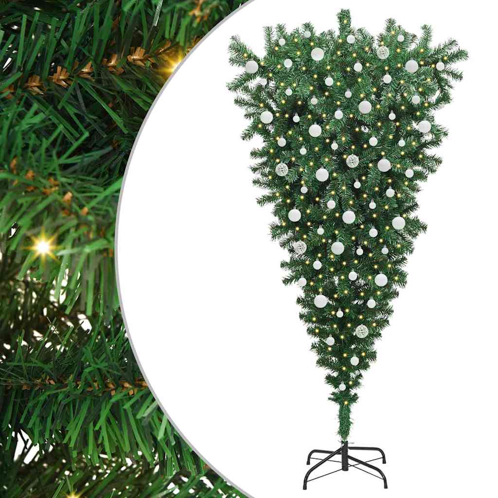 Albero di Natale artificiale pre-illuminato rovesciato con set di palline | homemem39