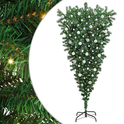 Albero di Natale artificiale pre-illuminato rovesciato con set di palline | homemem39
