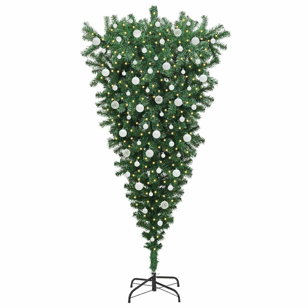 Albero di Natale artificiale pre-illuminato rovesciato con set di palline | homemem39