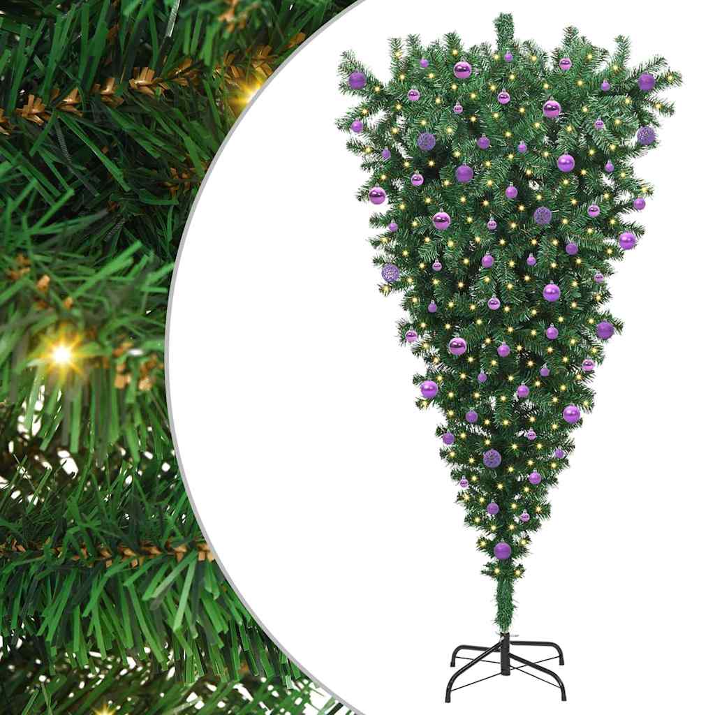 Albero di Natale artificiale pre-illuminato capovolto con set di palline | homemem39